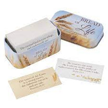 Load image into Gallery viewer, Bread of Life, 101 double sided cards with Scriptures verses to nourish your soul, tin box
