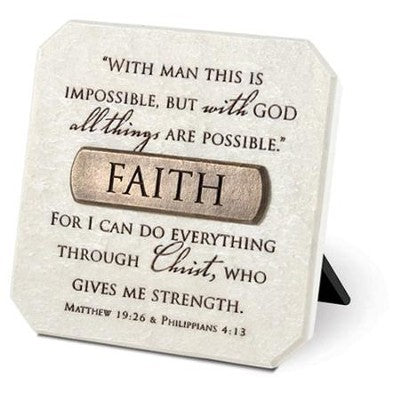 Faith Plaque with Bronze Title Bar LIGHTHOUSE CHRISTIAN PRODUCTS