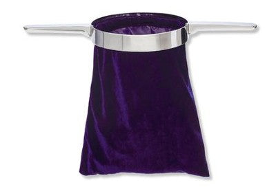 Purple Offering Collection Bag with Handle B&H CHURCH SUPPLY