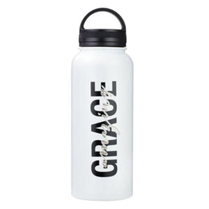 Amazing Grace Stainless Steel Water Bottle, White CHRISTIAN ART GIFTS / 2019 / GIFT
