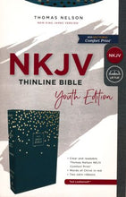Load image into Gallery viewer, NKJV, Thinline Bible Youth Edition, Leathersoft, Blue, Comfort Print THOMAS NELSON
