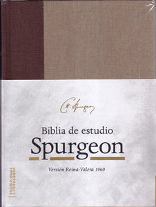 RVR 1960 Biblia de estudio Spurgeon, marrón claro, tela by B&H Espanol