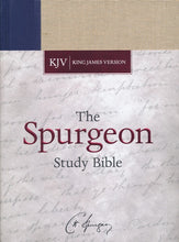 Load image into Gallery viewer, KJV Spurgeon Study Bible, navy/tan cloth over board Edited By: Alistair Begg HOLMAN BIBLE PUBLISHERS
