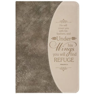 Psalm 91:4 Journal, Gold Flecked Brown DIVINITY BOUTIQUE