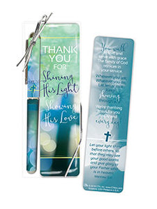 Thank You For Shining his Light Bookmark and Pen Set by CTA