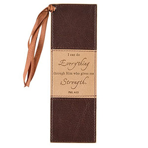 I Can Do Everything Two-tone Faux Leather Bookmark - Philippians 4:13