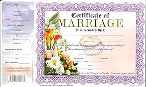 Certificate of Marriage, Rings, Set of 15, English