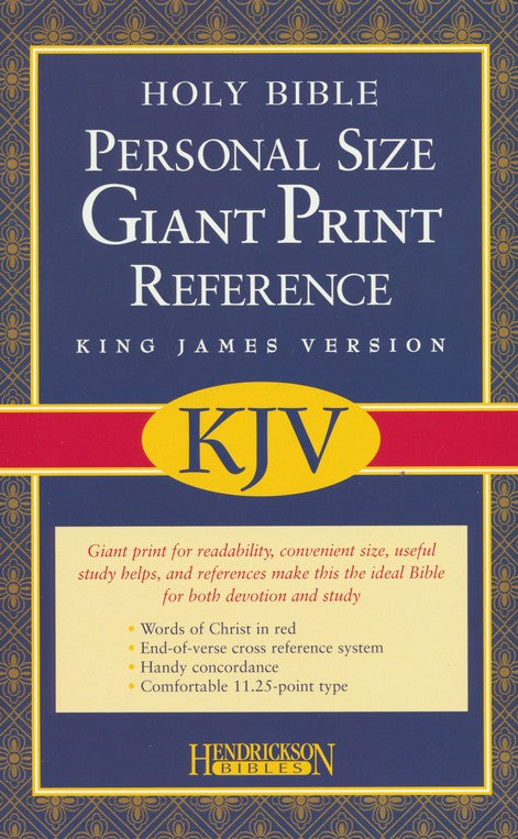 KJV Personal Size Giant Print Reference Bible, bonded leather, black HENDRICKSON PUBLISHERS / BONDED LEATHER