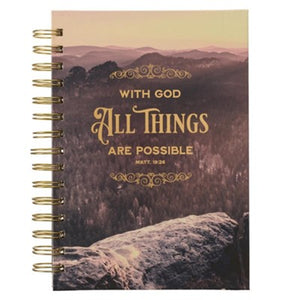 With God All Things Wire Journal, Large CHRISTIAN ART GIFTS