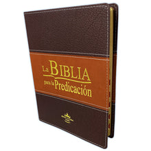 Load image into Gallery viewer, Biblia para la Predicación Letra Grande RV1960, imit. piel, dos tonos marrón con índice
