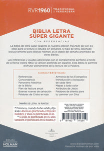 Biblia RVR 1960 Letra Super Gigante, Piel Fab. Marron, Ind. (RVR 1960 Super Giant-Print Bible, Bon. Leather, Brown, Ind.) B&H ESPANOL / 2018 / BONDED LEATHER