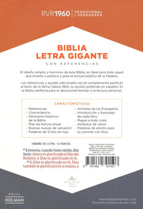 RVR 1960 Giant-Print Reference Bible--bonded leather, brown (indexed) B&H ESPANOL / 2018 / IMITATION LEATHER