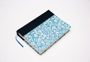 Biblia de apuntes - Azul - Piel genuina y tela impresa RV60 by B&H Espanol