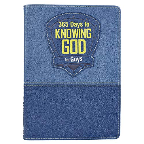 365 Days to Knowing God for Guys, by Carolyn Larsen, Leatherlike, Blue