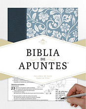 Load image into Gallery viewer, Biblia de apuntes - Azul - Piel genuina y tela impresa RV60 by B&amp;H Espanol
