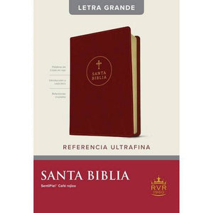 Santa Biblia RVR60, Edición de referencia ultrafina, letra grande Letra Roja, SentiPiel, Café rojizo  by Tyndale