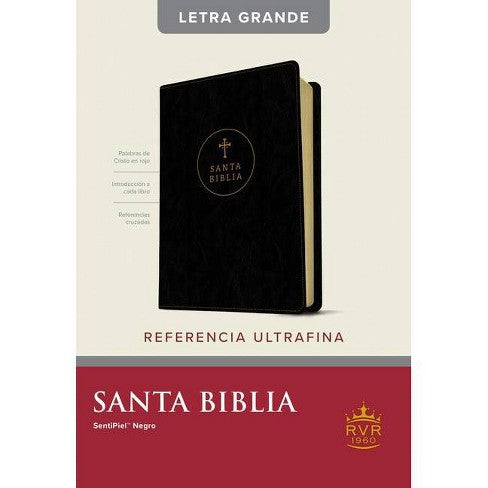 Santa Biblia RVR60, Edición de referencia ultrafina, letra grande, SentiPiel, Negro