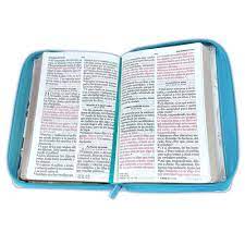 Biblia con Cierre Letra Gigante Manual 14 puntos RV1960 imit duotono turquesa floral