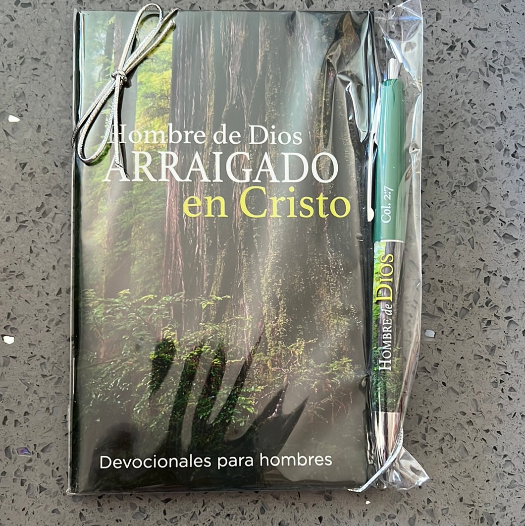 Softcover Devotion & Pen Gift Set Spanish - Man of God: Rooted in Christ (En Español)