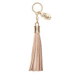 Load image into Gallery viewer, Leather Tassel Believe Keyring in Beige by Christian Art Gifts
