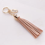 Load image into Gallery viewer, Leather Tassel Believe Keyring in Beige by Christian Art Gifts

