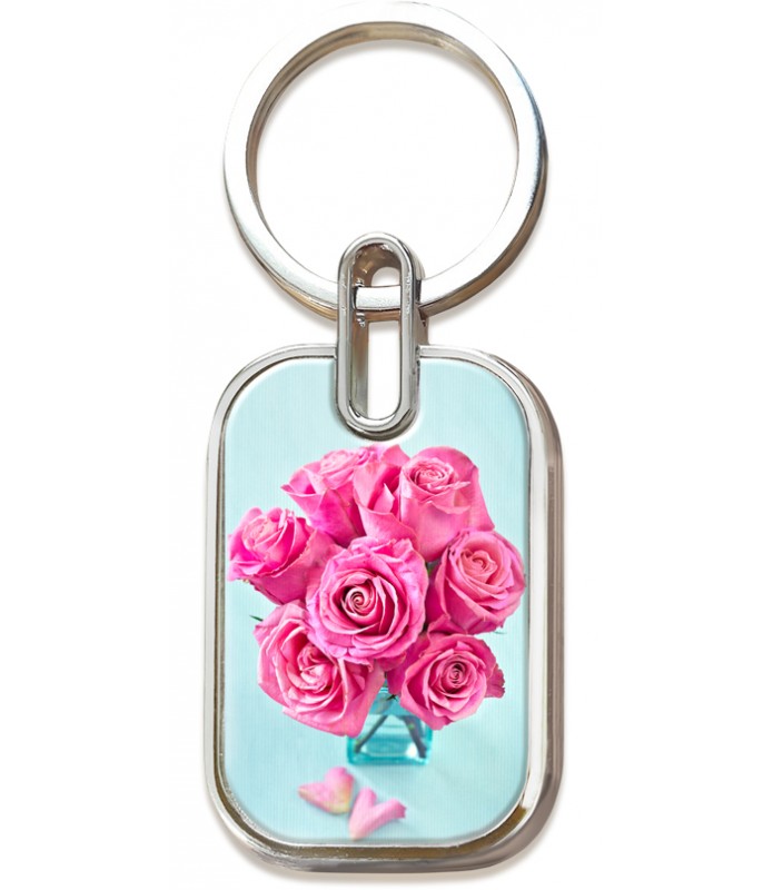 3D Keychain Pink Roses