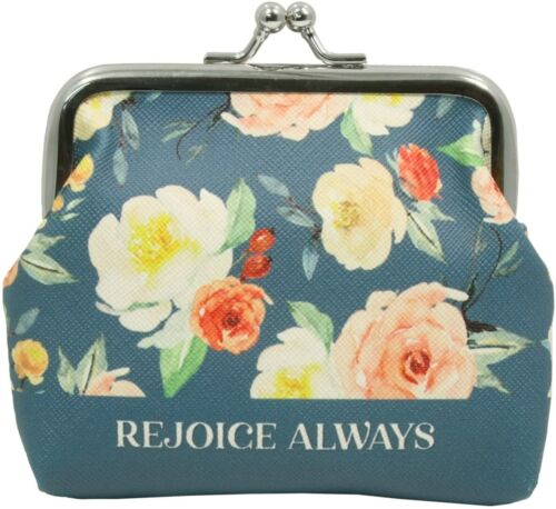 Coin Purse: Rejoice Always NEW Floral  by Swanson Products