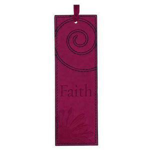 Faith Maroon/cranberry Faux Leather Bookmark Page Marker Christian Art Gifts